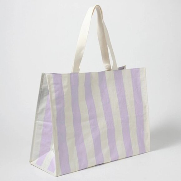 NWT SunnyLife Collapsible Beach Bag- Lilac Stripe - Picture 1 of 2